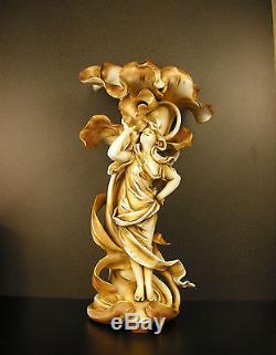 Volkstedt porcelain Figural maiden végétal vase art nouveau 1890 Jugendstil 43cm