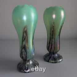 Whilem Kralik Loetz Paire De Vase Art Nouveau Irisé