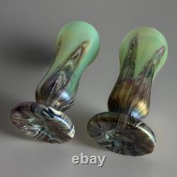 Whilem Kralik Loetz Paire De Vase Art Nouveau Irisé