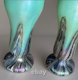 Whilem Kralik Loetz Paire De Vase Art Nouveau Irisé