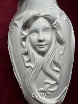 Women Vase Sculpture Femme Craquele Art Nouveau La Louviere Keramis Belge België
