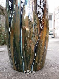 ZSOLNAY vase 1898 art nouveau jugendstil muguet pecs vaza antique pottery